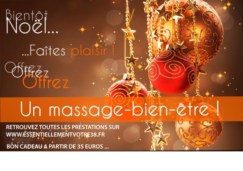Offrez un bon cadeau massage pour Noel Essentiellement Votre